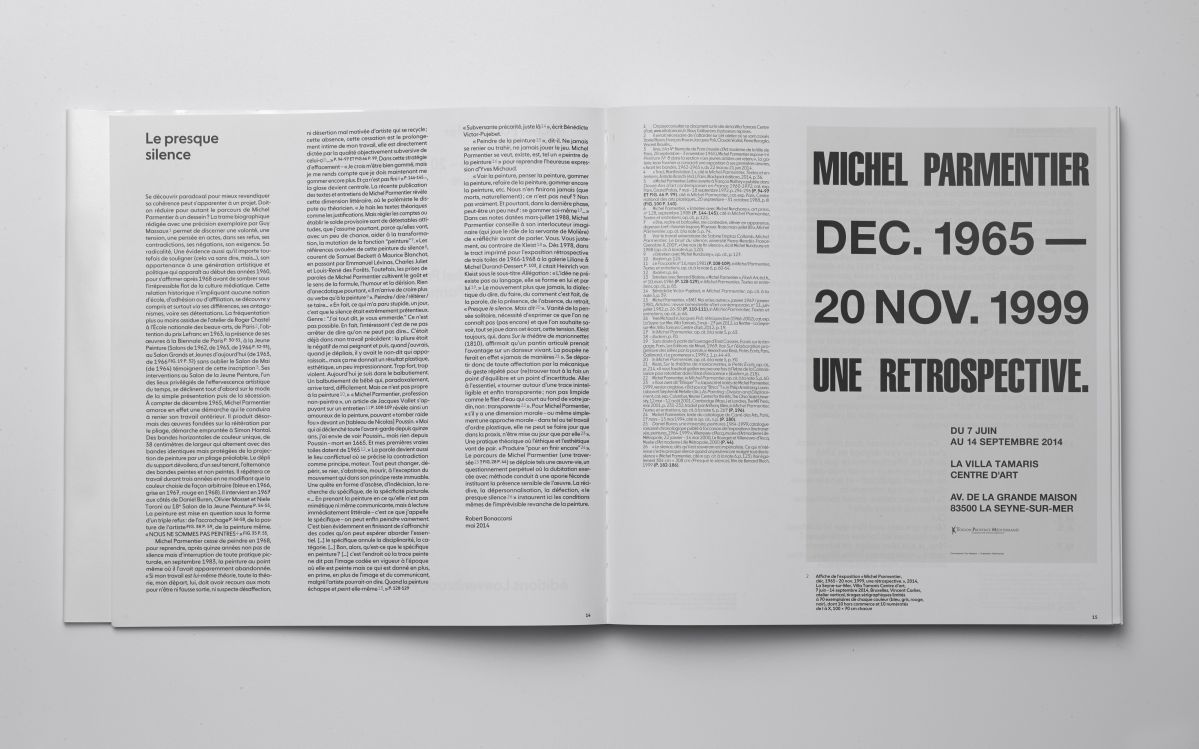 Michel Parmentier. Décembre 1965 — 20 novembre 1999. Une rétrospective