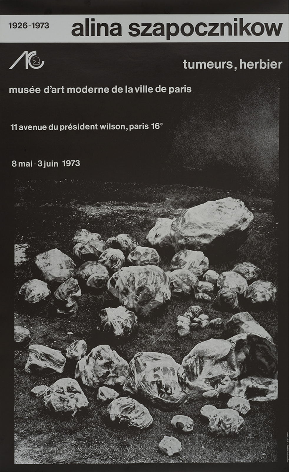 Affiche de l'exposition « Alina Szapocznikow, 1926 - 1973. Tumeurs, Herbier »
