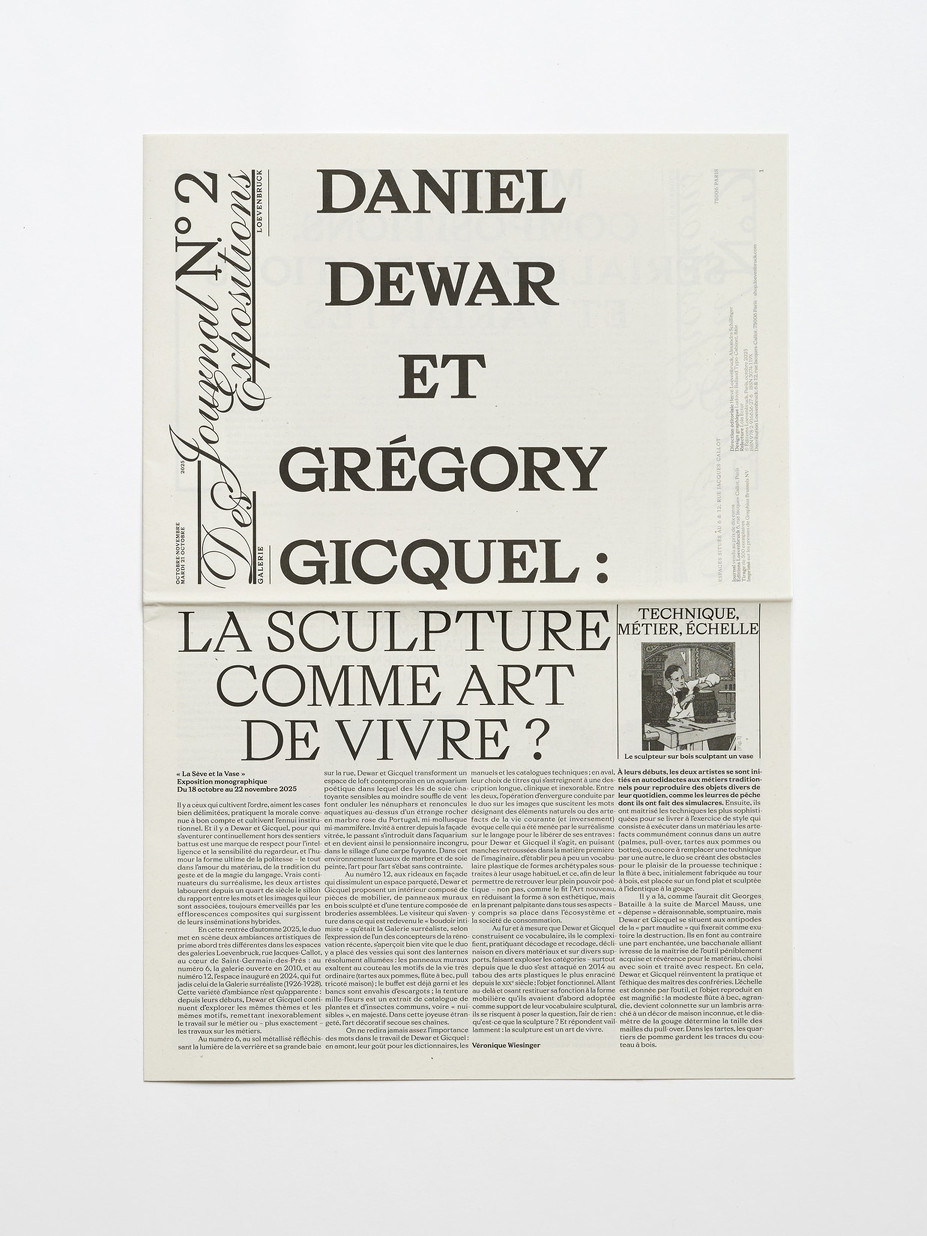 Journal des expositions, Daniel Dewar et Grégory Gicquel — La Sève et la Vase