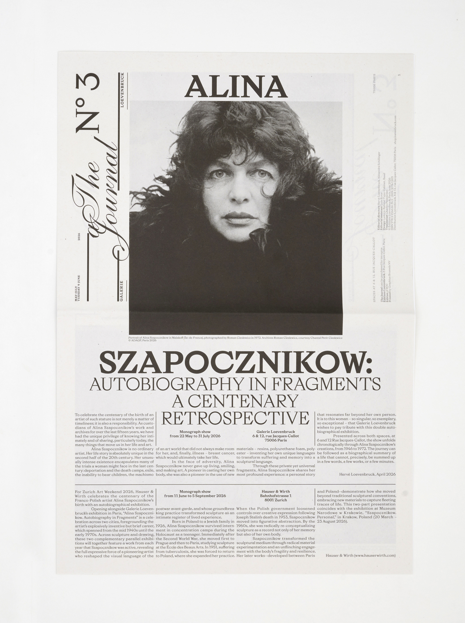 The Journal, Alina Szapocznikow: Autobiography in Fragments. A Centenary Retrospective